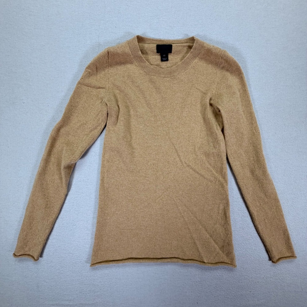 J. Crew Sweater Womens XS Tan Good Italian Cashmere Crewneck Long Sleeve